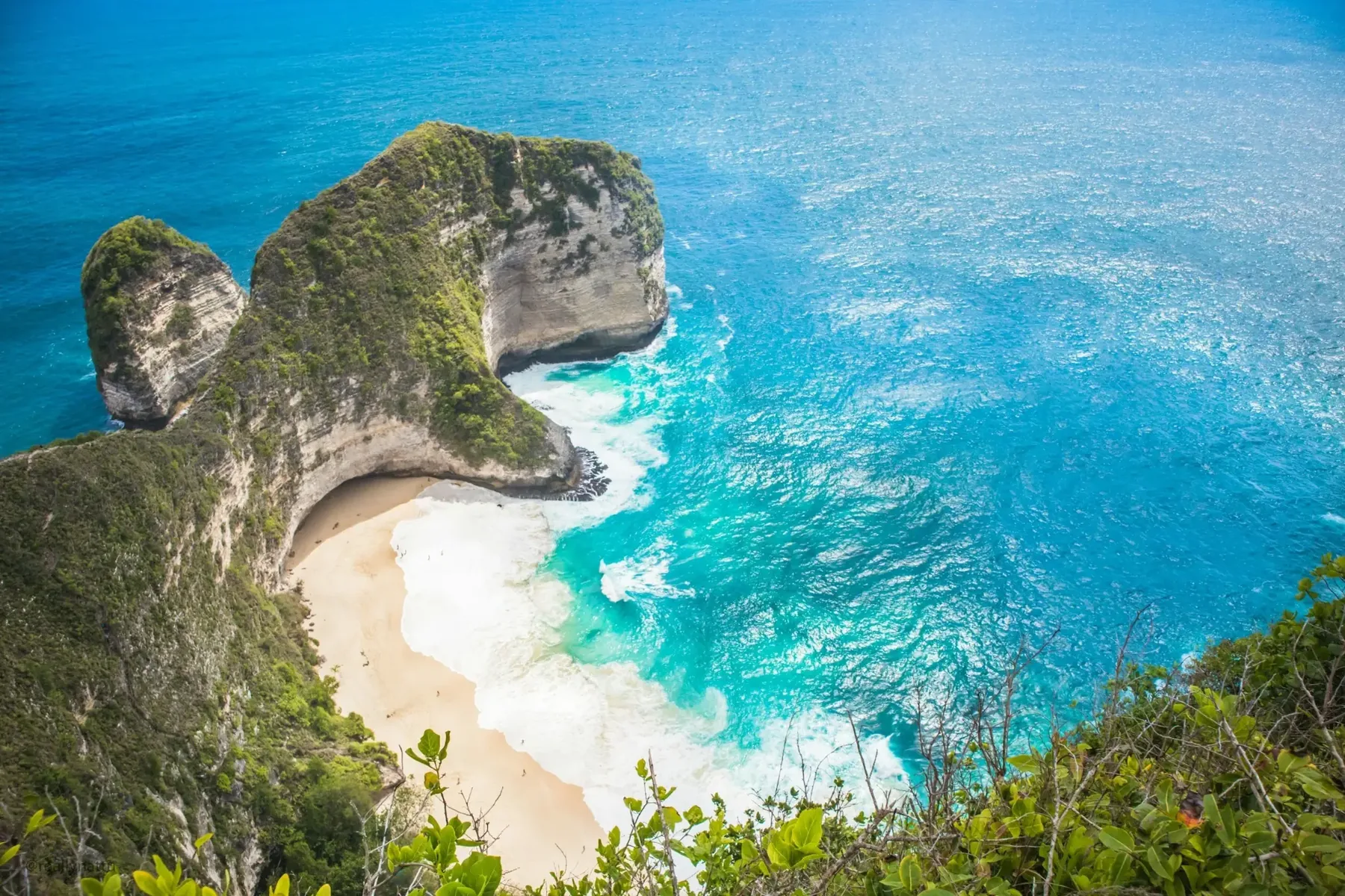 Group at sunset cliff in Bali