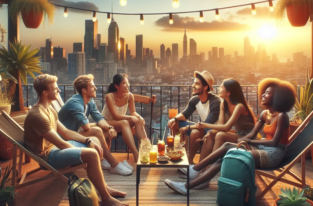 Hostel rooftop terrace